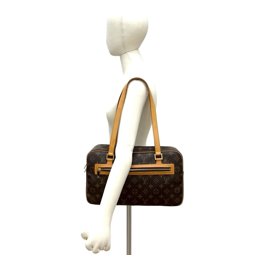 Louis Vuitton Brown Leather Pvc Shoulder Bag Tote Bag