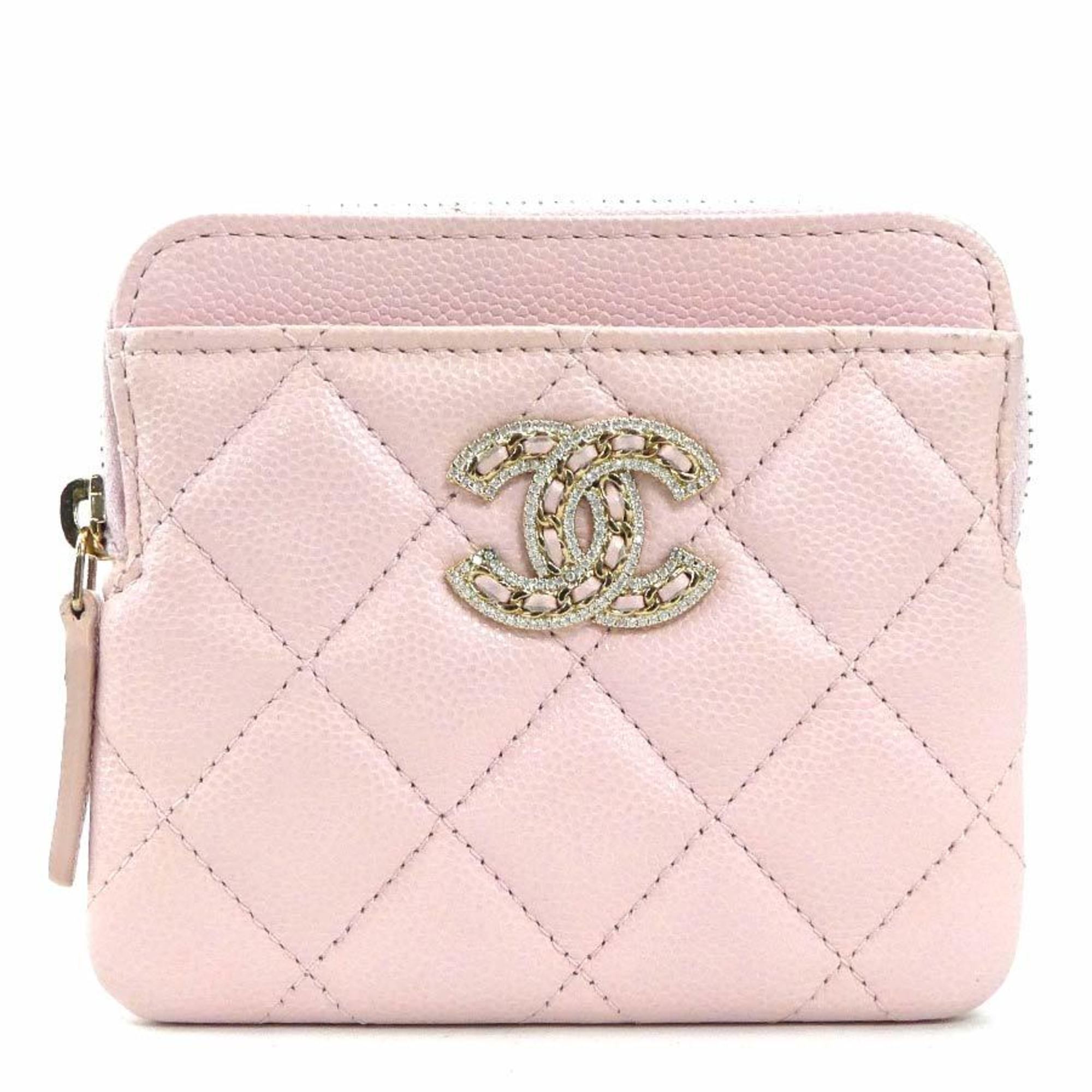 Chanel Light Pink Grained Calfskin Coin Purse/Coin Case