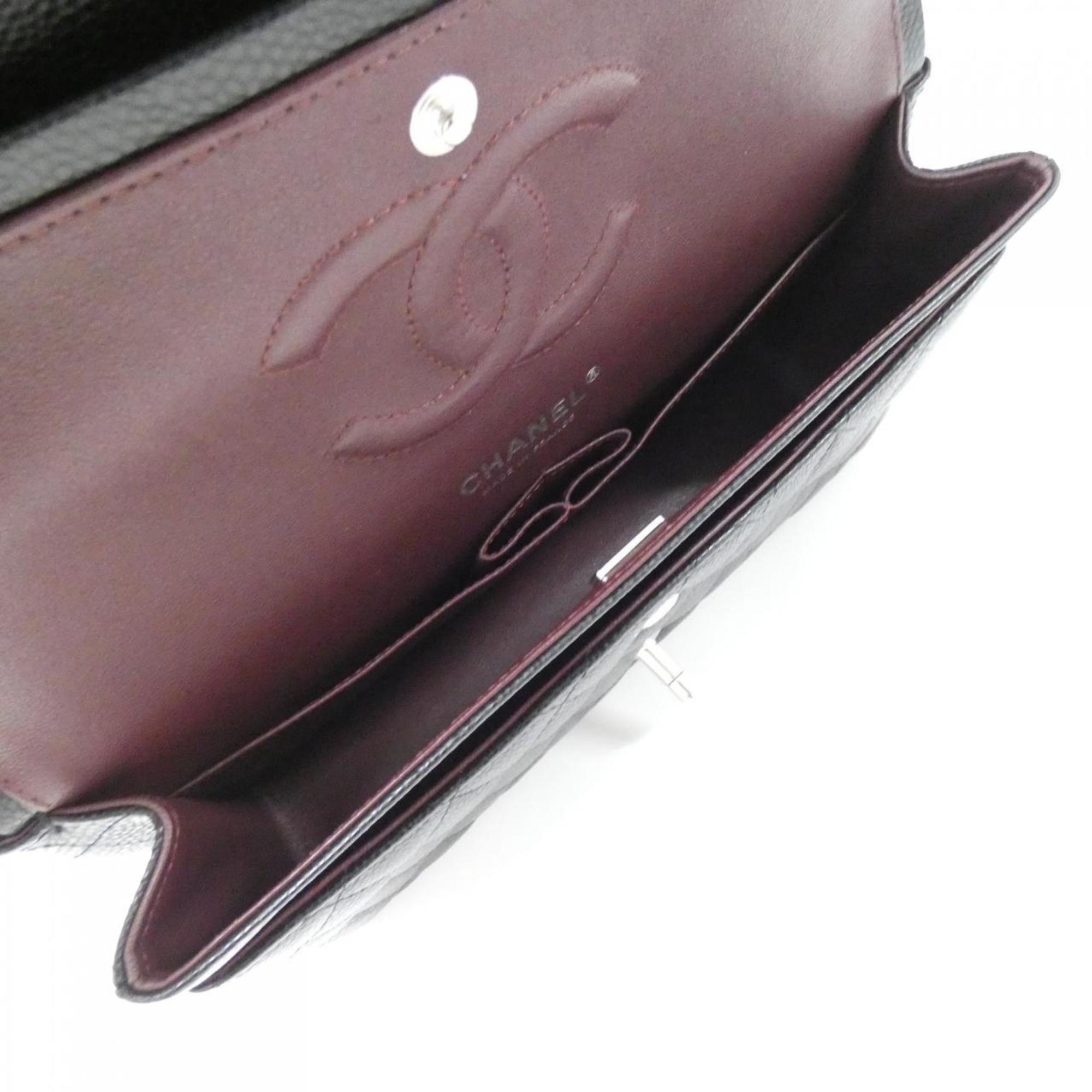 Chanel Black Bordeaux Grained Calfskin Shoulder Bag