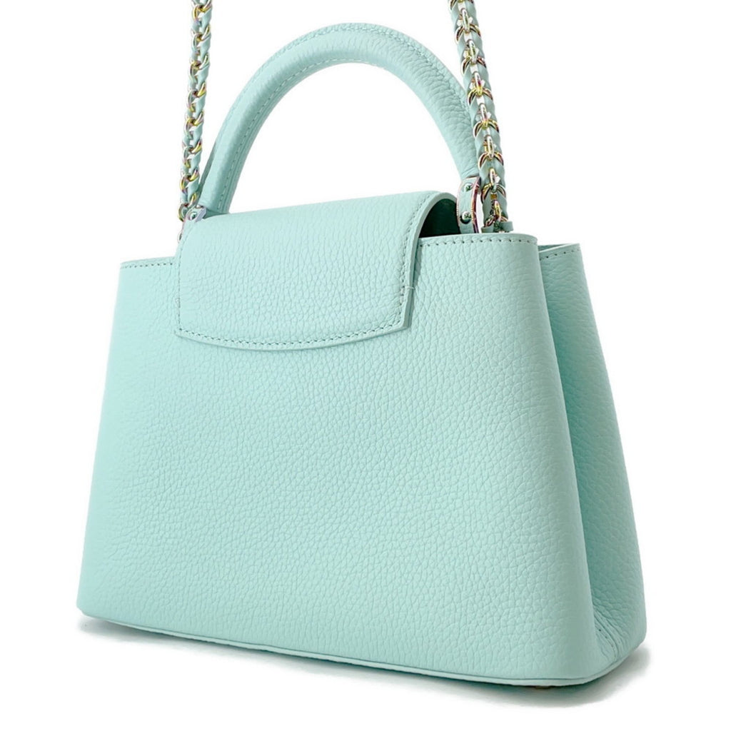 Louis Vuitton Light Blue Leather Handbag Shoulder Bag