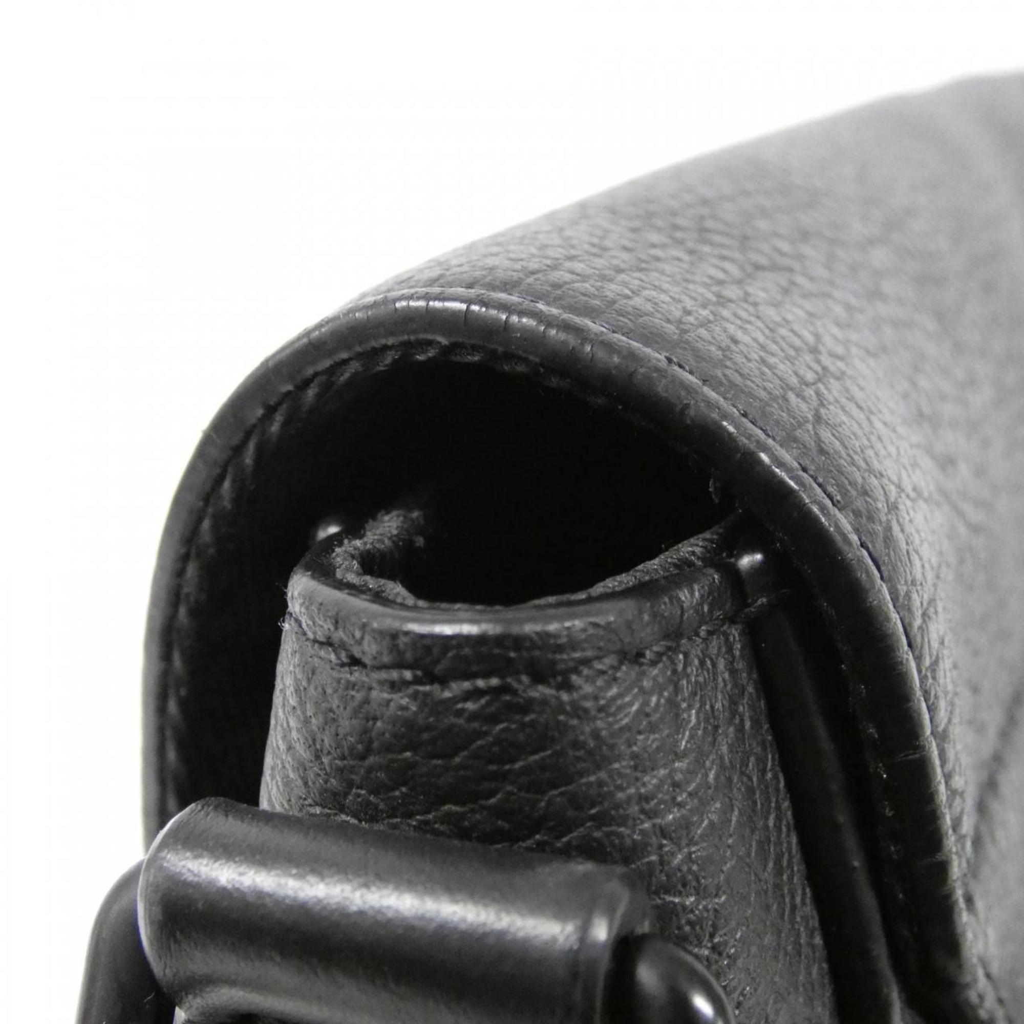 Louis Vuitton Black Leather Shoulder Bag