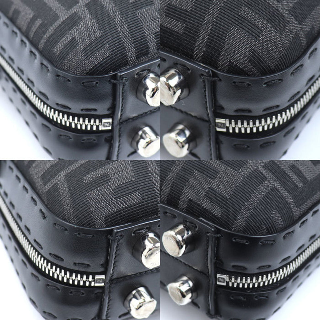 Fendi Black Canvas Leather Shoulder Bag