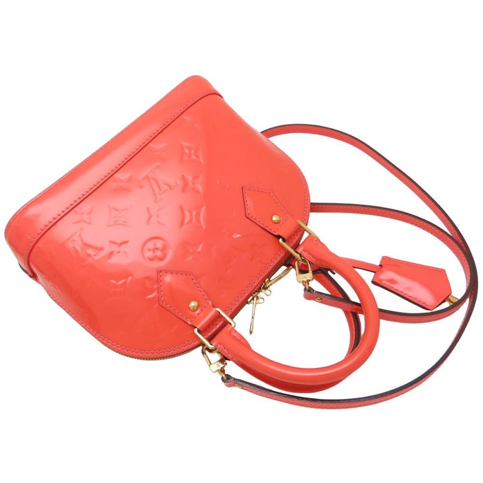 Louis Vuitton Rose Litchi Patent Leather Handbag