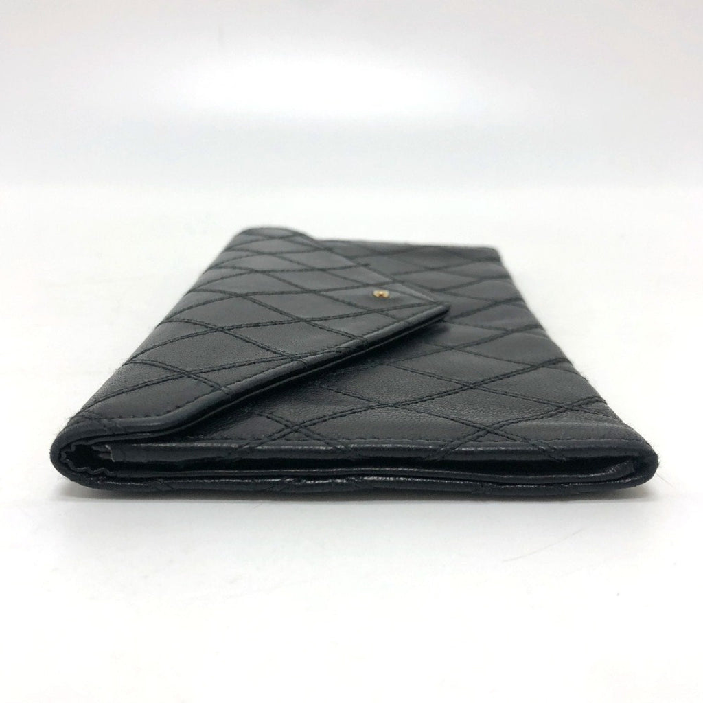 Chanel Black Leather Long Wallet (Bi-Fold)