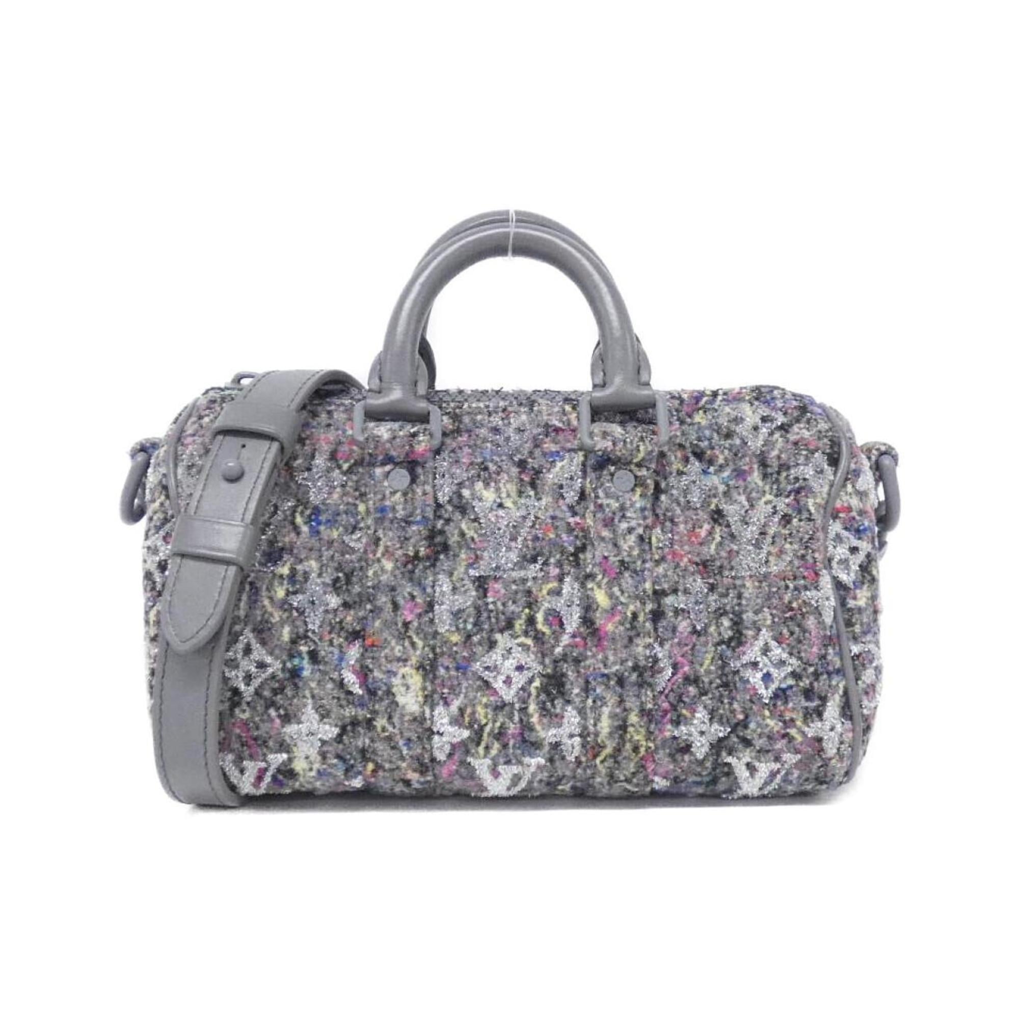 Louis Vuitton Gray Felt Wool Boston Bag