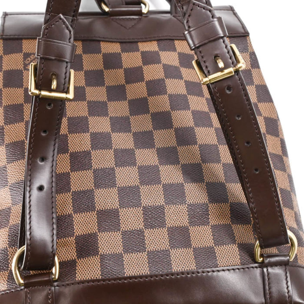 Louis Vuitton Brown Damier Canvas Damier Graphite Leather Backpack