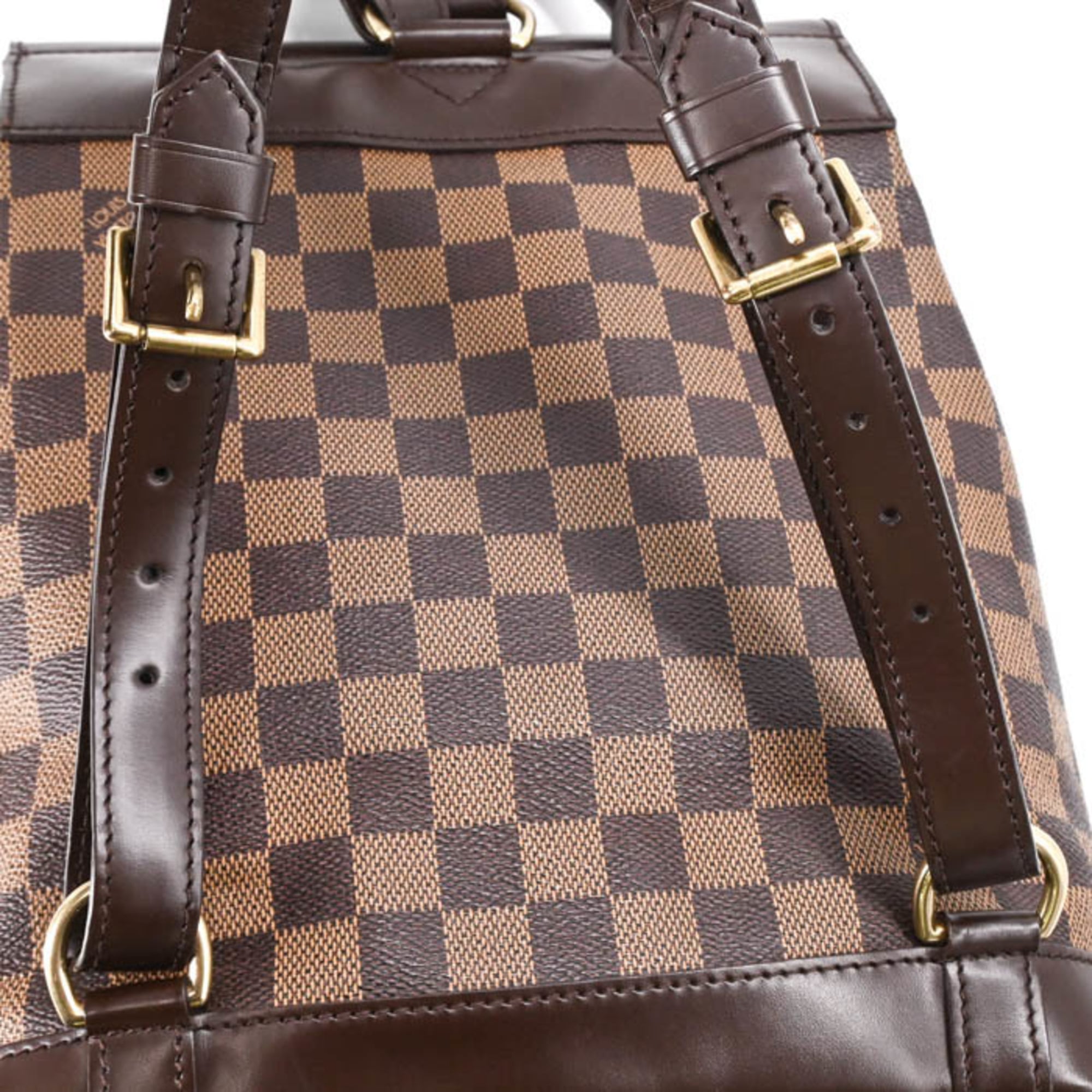 Louis Vuitton Brown Damier Canvas Damier Graphite Leather Backpack