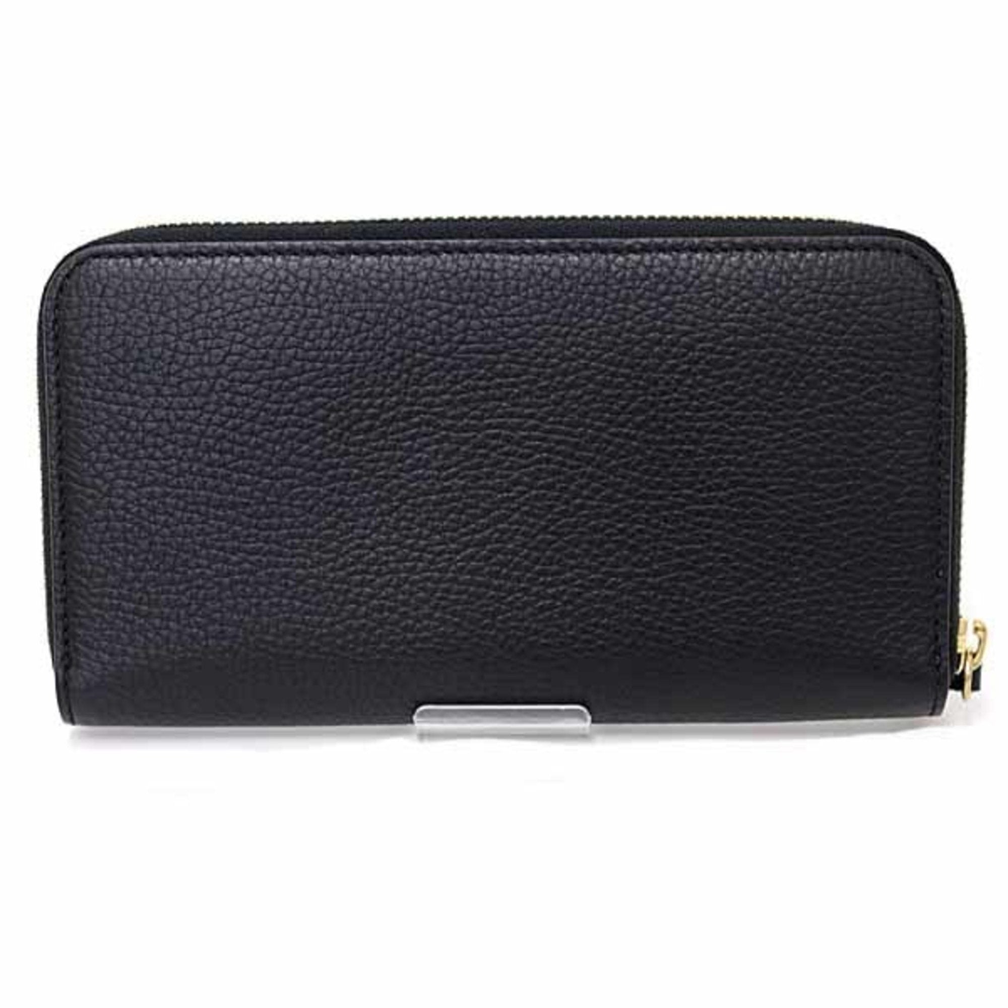 Burberry Black Leather Long Wallet (Bi-Fold)