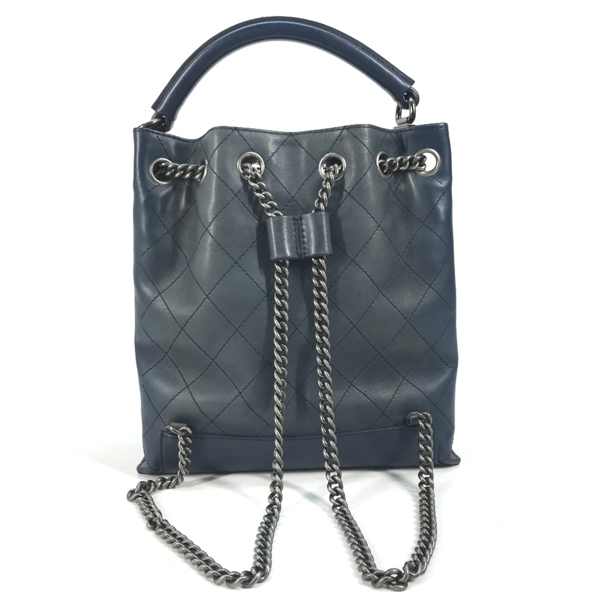 Chanel Blue Leather Shoulder Bag