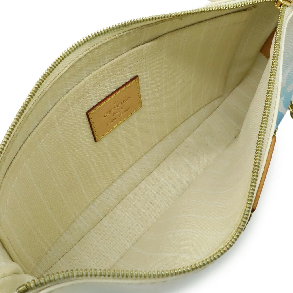 Louis Vuitton Blue Monogram Canvas Pochette Pouch Shoulder Bag