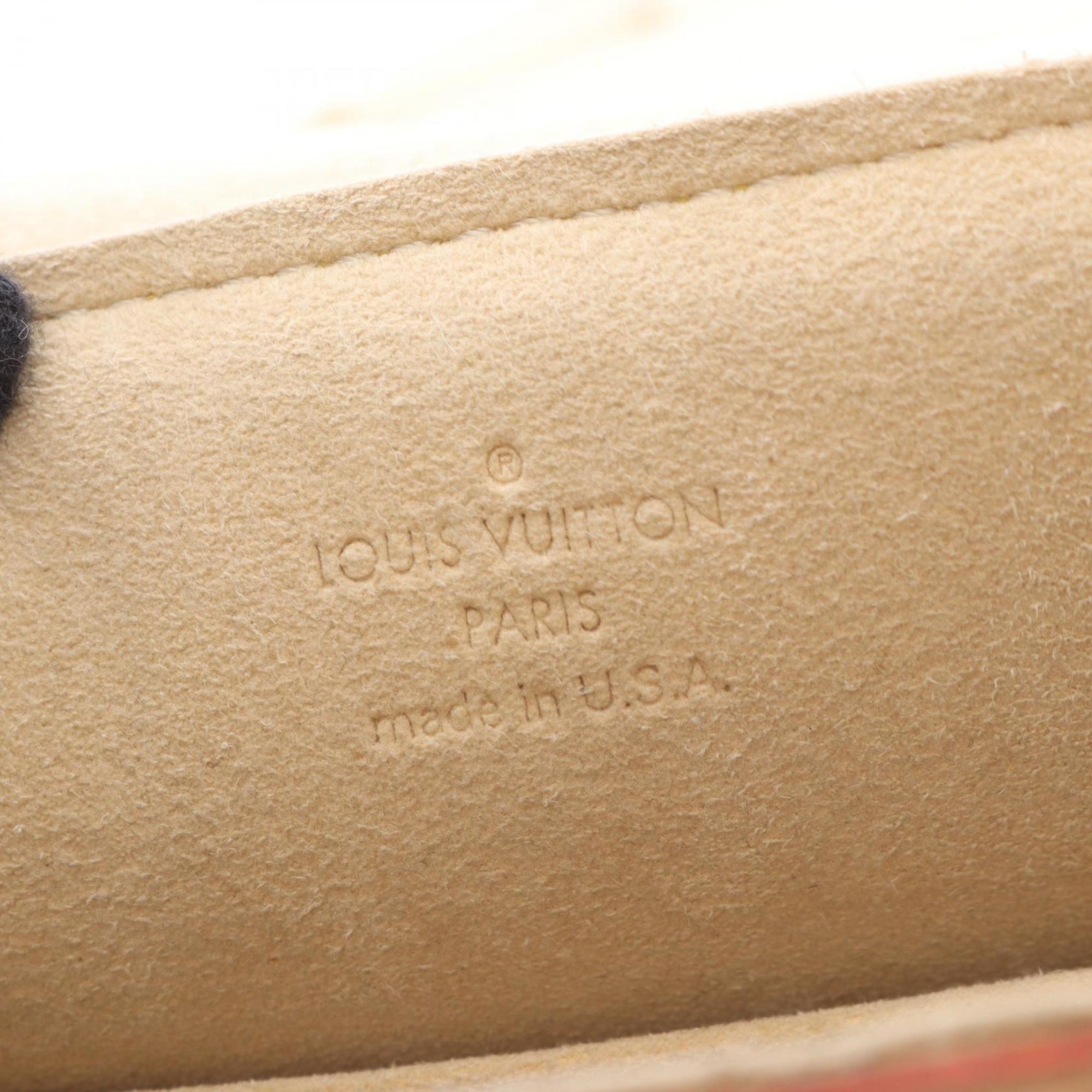 Louis Vuitton Brown Coated Canvas Leather Shoulder Bag