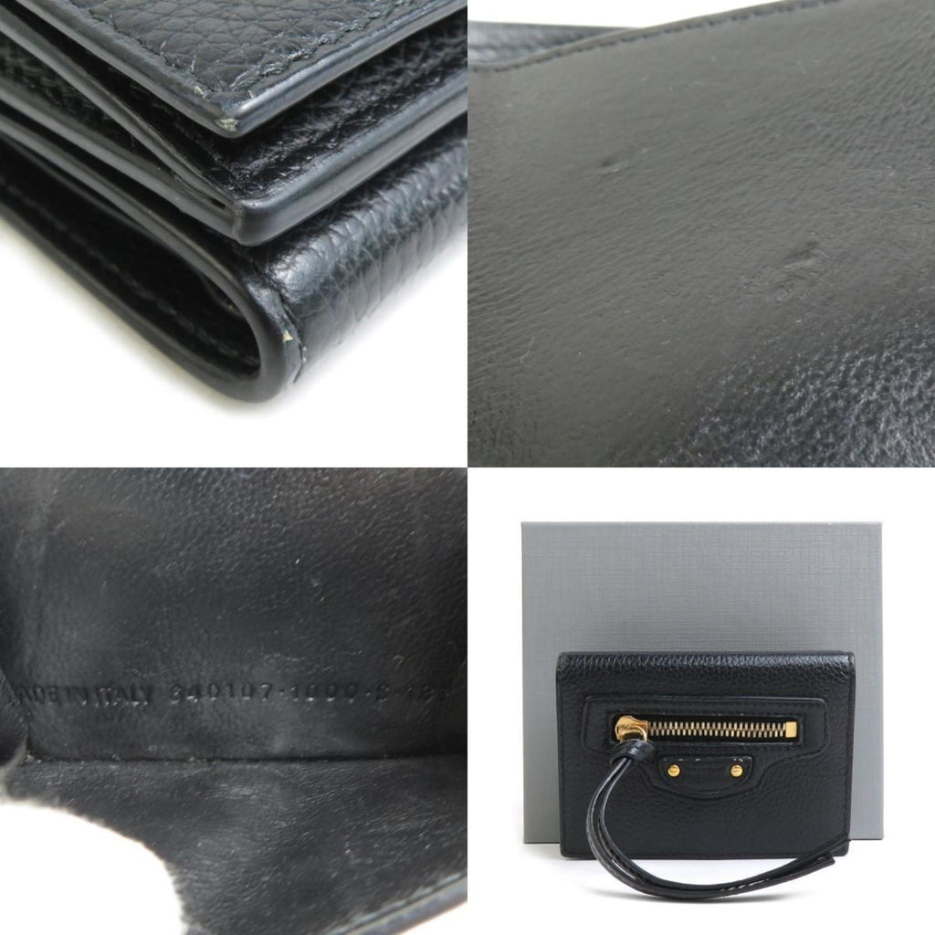 Balenciaga Black Leather Wallet (Tri-Fold)