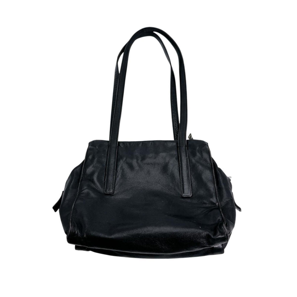 Prada Black Leather Tote Bag