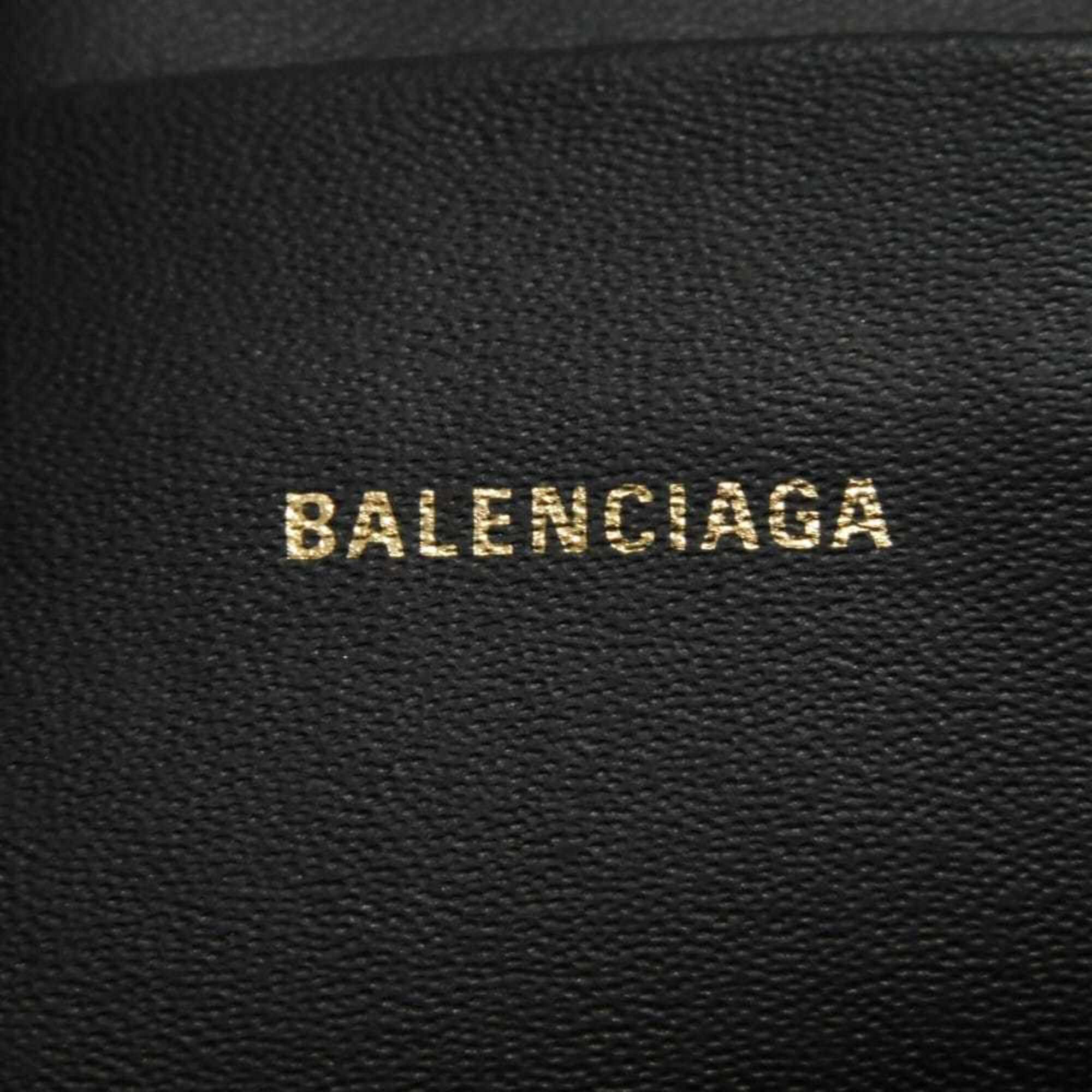 Balenciaga Beige Brown Coated Canvas Leather Clutch Bag Pouch