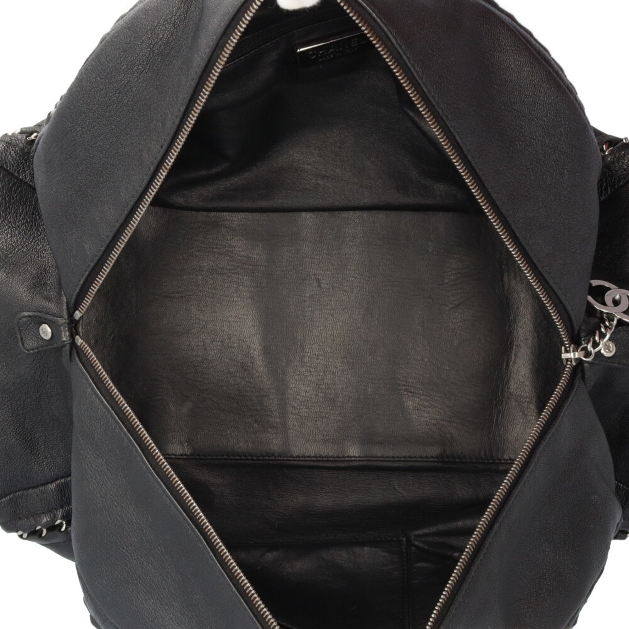 Chanel Black Leather Boston Bag