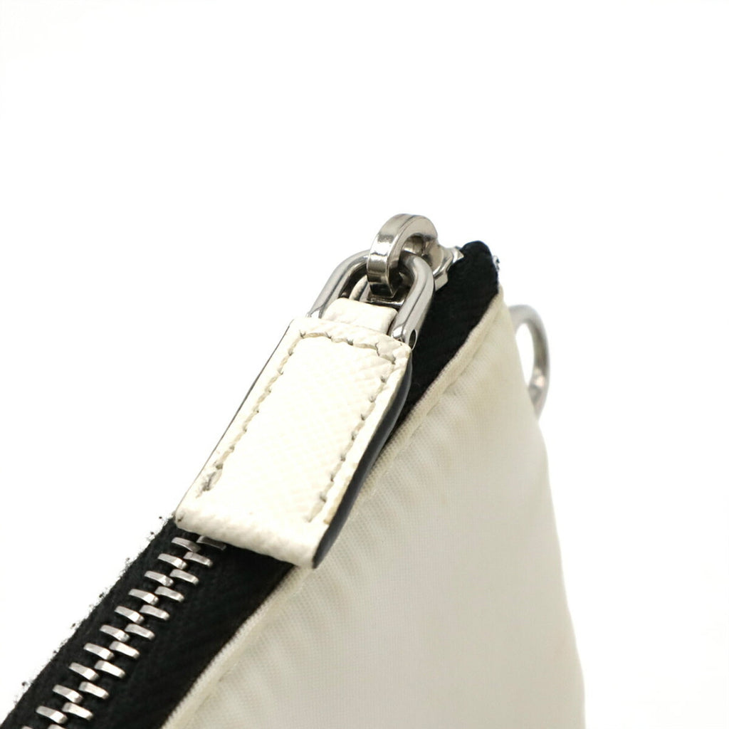 Prada White Nylon Pouch Shoulder Bag