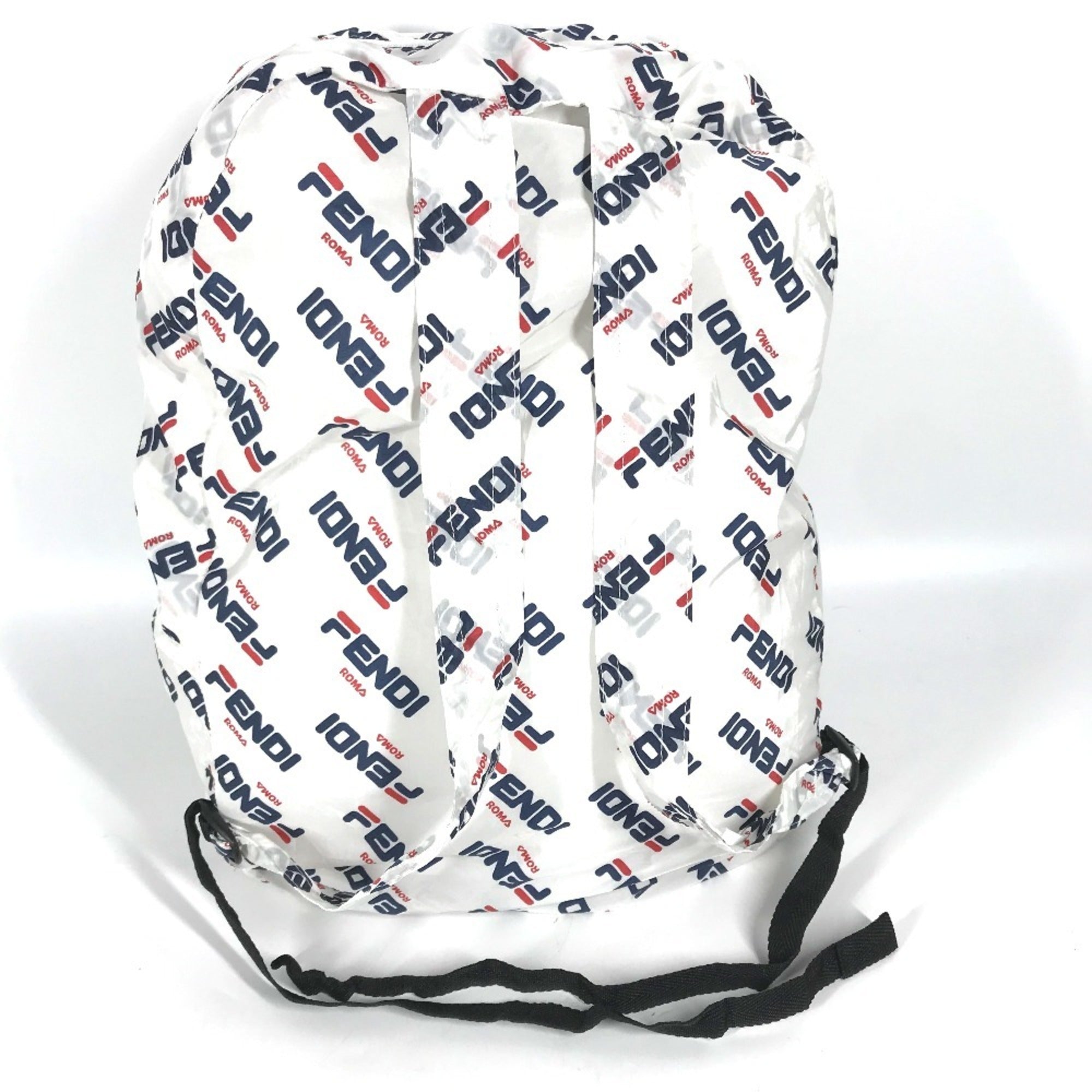 Fendi Navy Red Color White Nylon Backpack