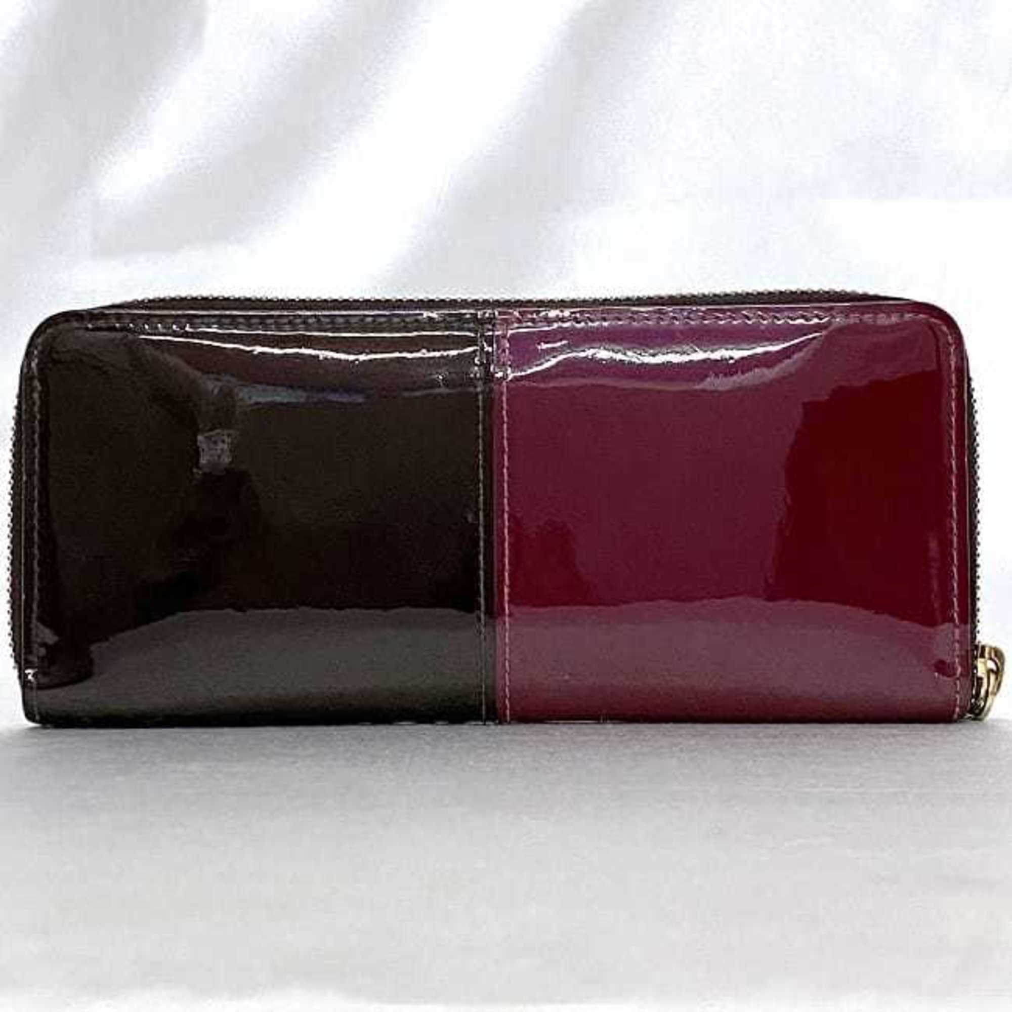 Louis Vuitton Amarante Bordeaux Brown Patent Leather Monogram Canvas Coin Purse/Coin Case
