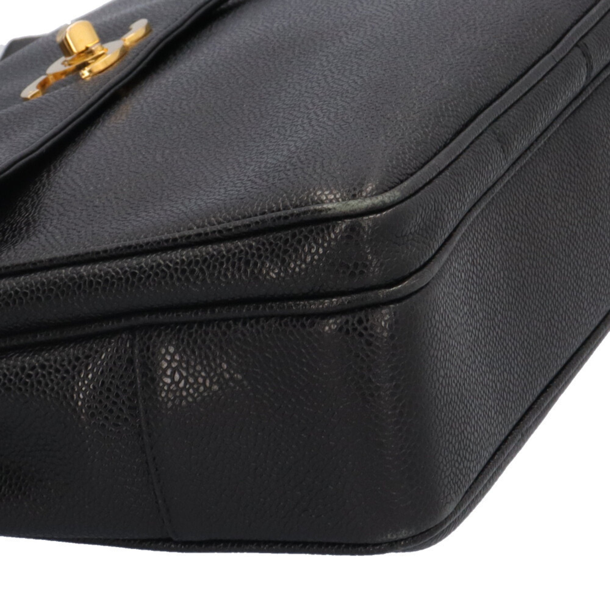 Chanel Black Grained Calfskin Tote Bag