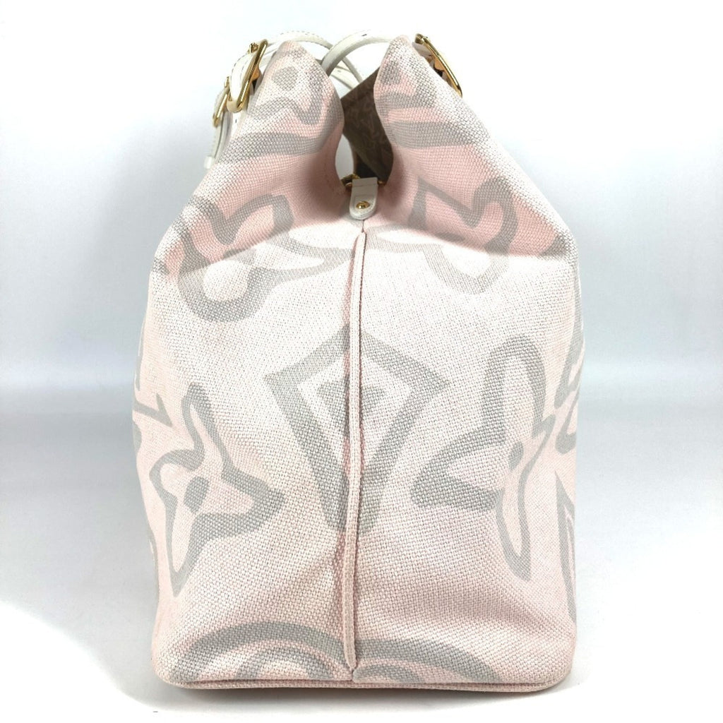 Louis Vuitton Pink Canvas Leather Boston Bag Shoulder Bag Tote Bag
