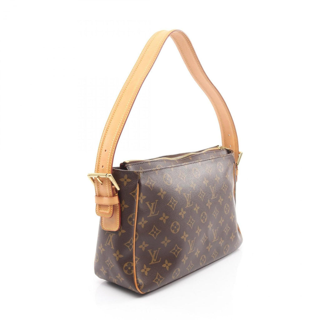Louis Vuitton Brown Coated Canvas Leather Shoulder Bag