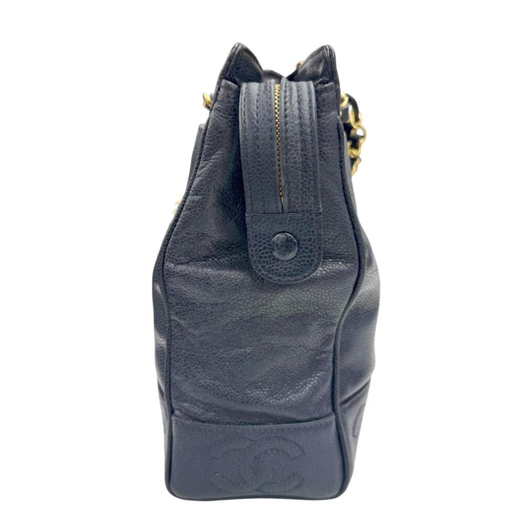 Chanel Navy Grained Calfskin Tote Bag