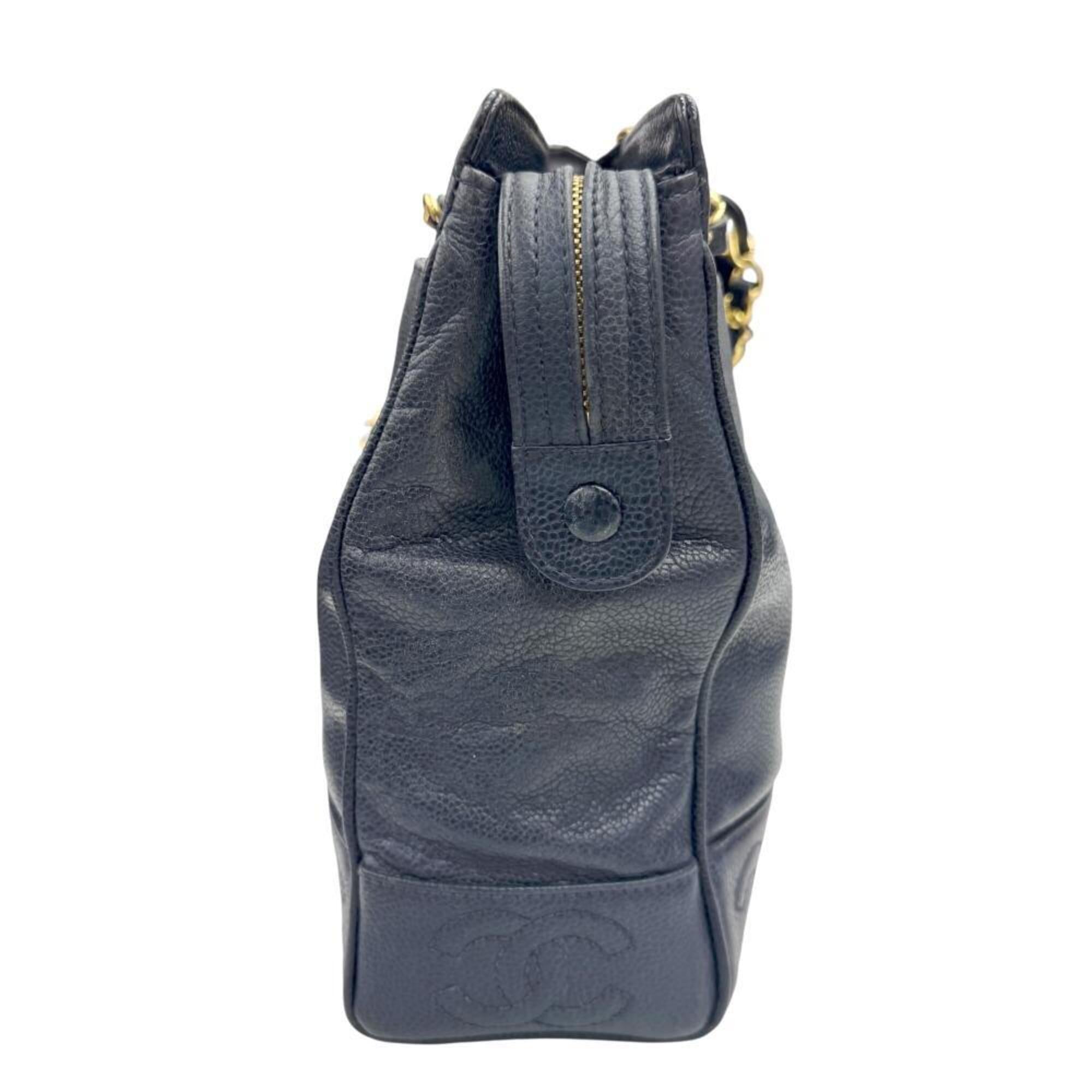Chanel Navy Grained Calfskin Tote Bag