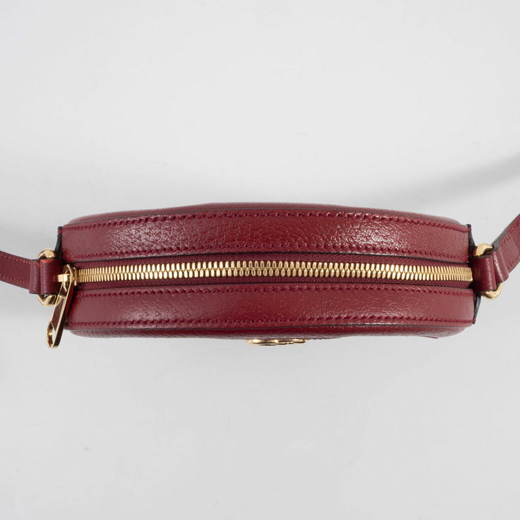 Gucci Beige Red Color Gg Supreme Leather Shoulder Bag (Pre-Owned)
