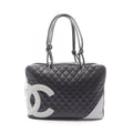 Chanel Black Gray Cambon Ligne Handbag Shoulder Bag