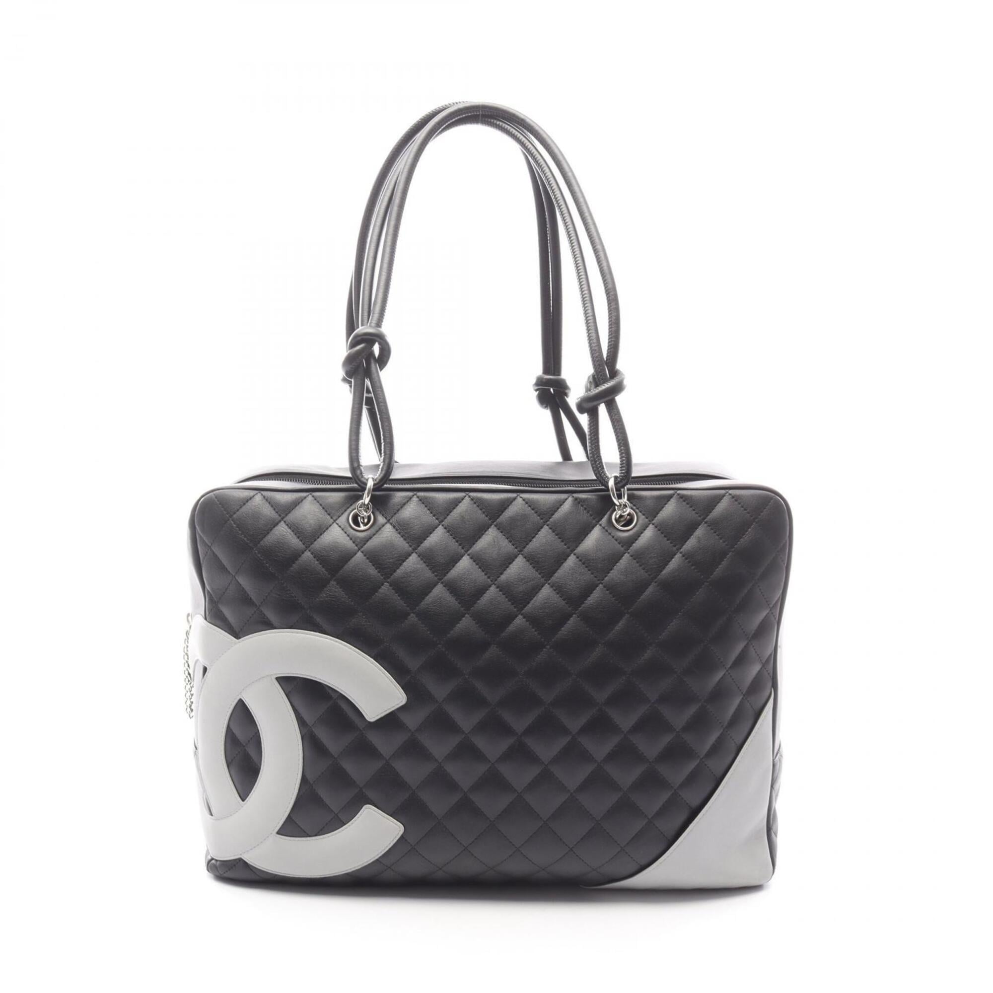 Chanel Black Gray Cambon Ligne Handbag Shoulder Bag