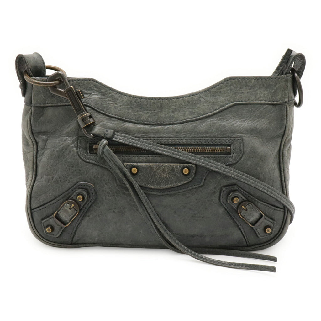 Balenciaga Green Leather Pochette Shoulder