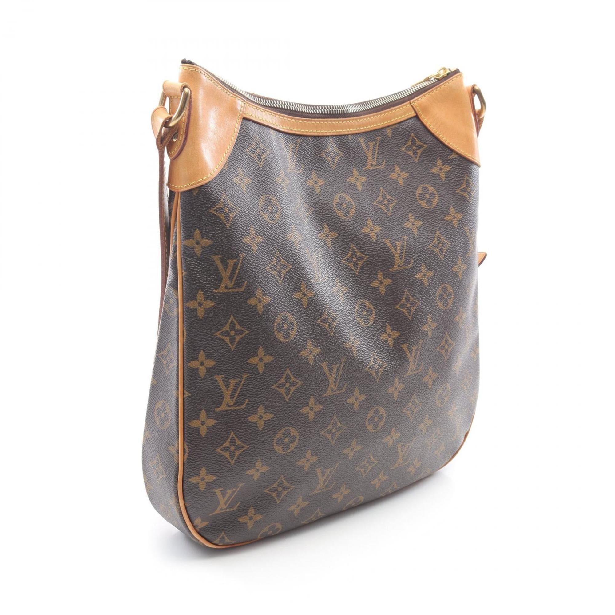 Louis Vuitton Brown Coated Canvas Leather Shoulder Bag