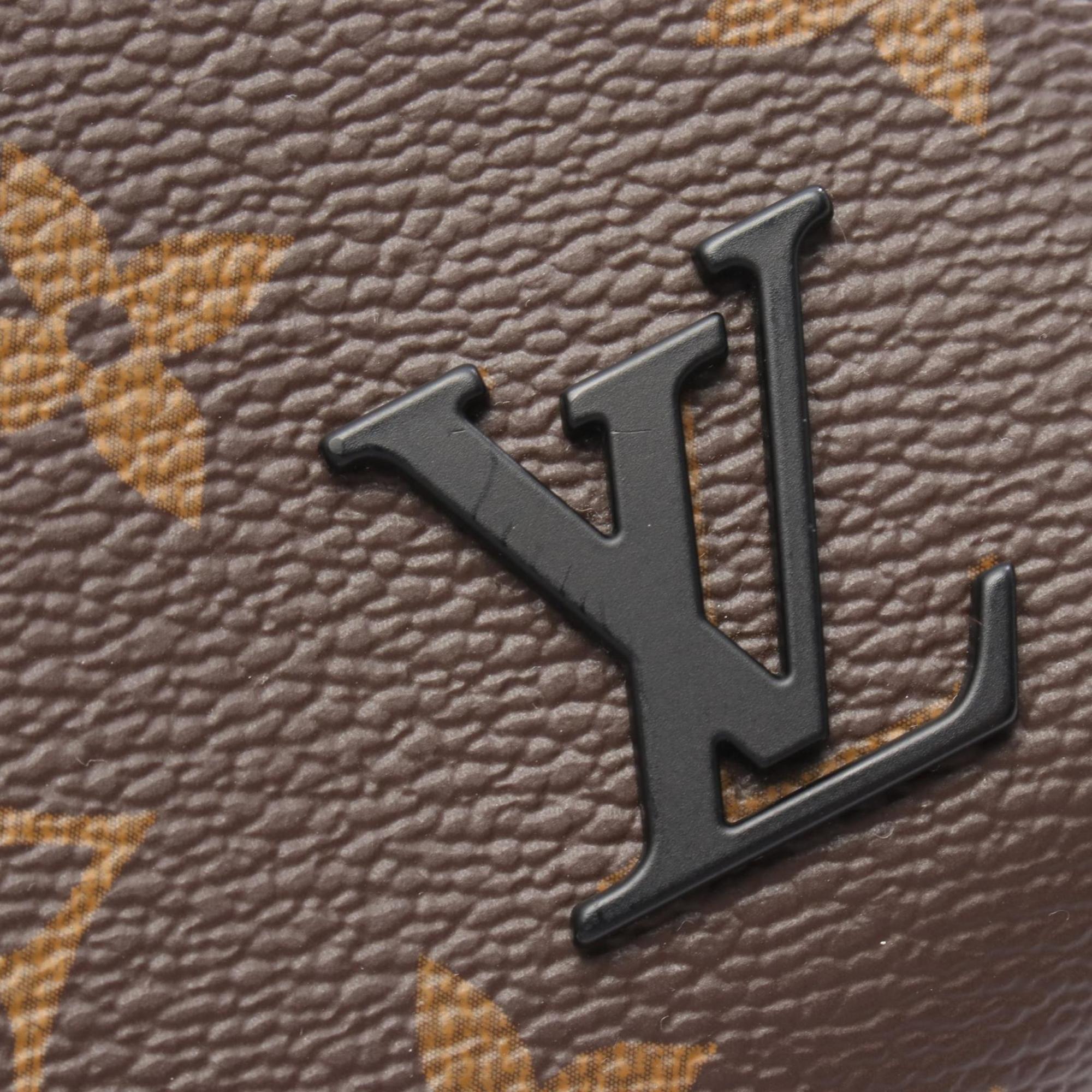 Louis Vuitton Black Brown Coated Canvas Leather Fanny Pack Sling Bag