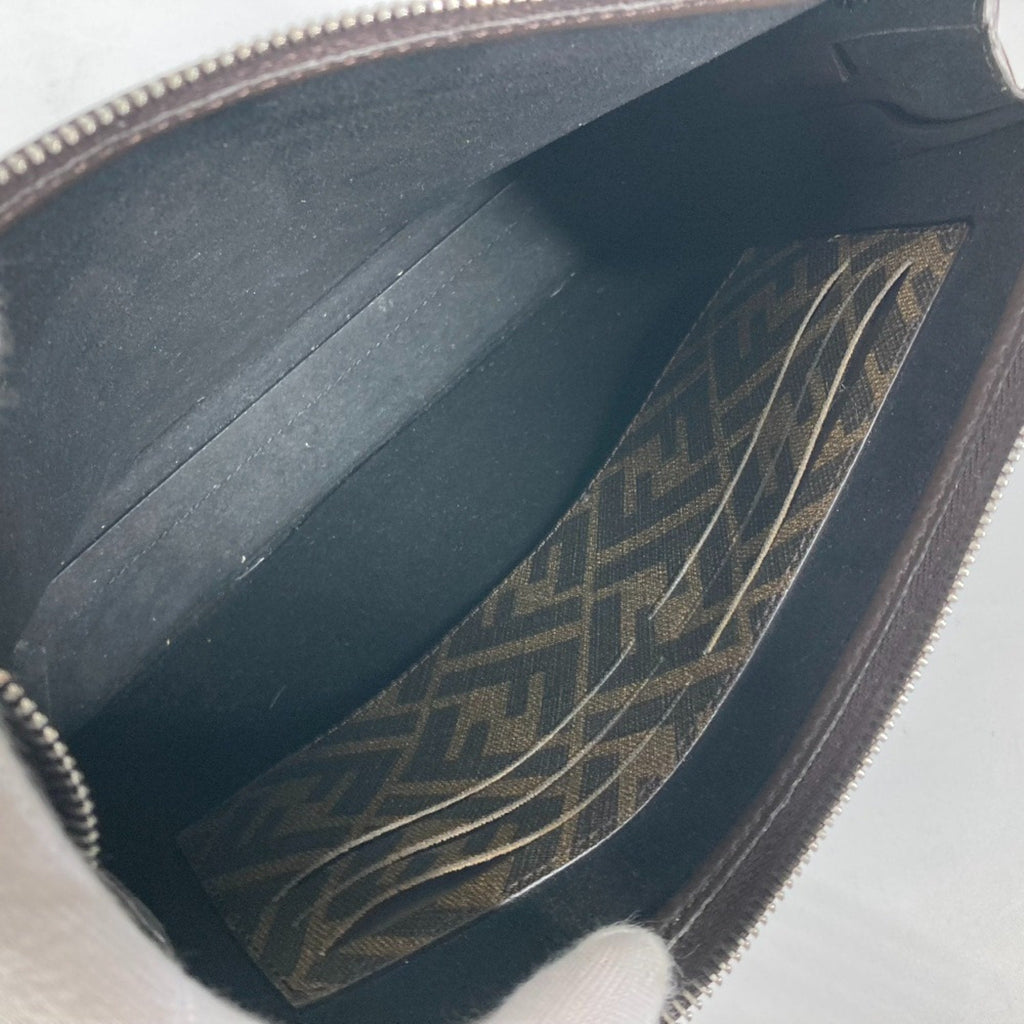 Fendi Brown Leather Clutch Bag