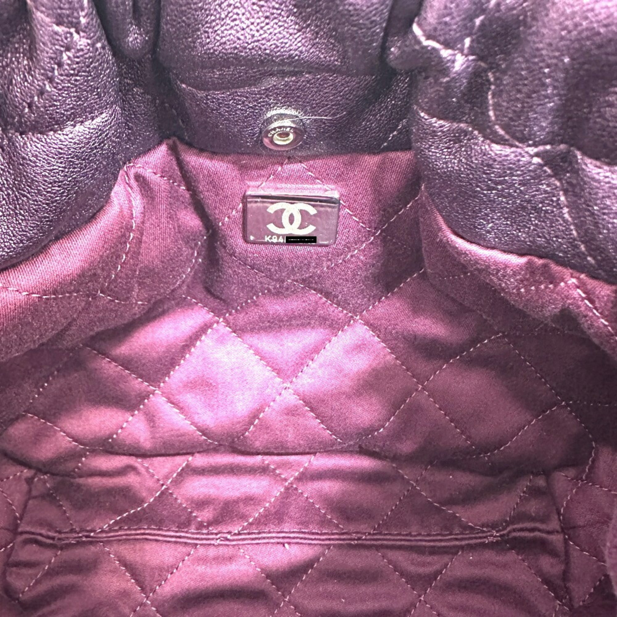 Chanel Purple Leather Shoulder Bag