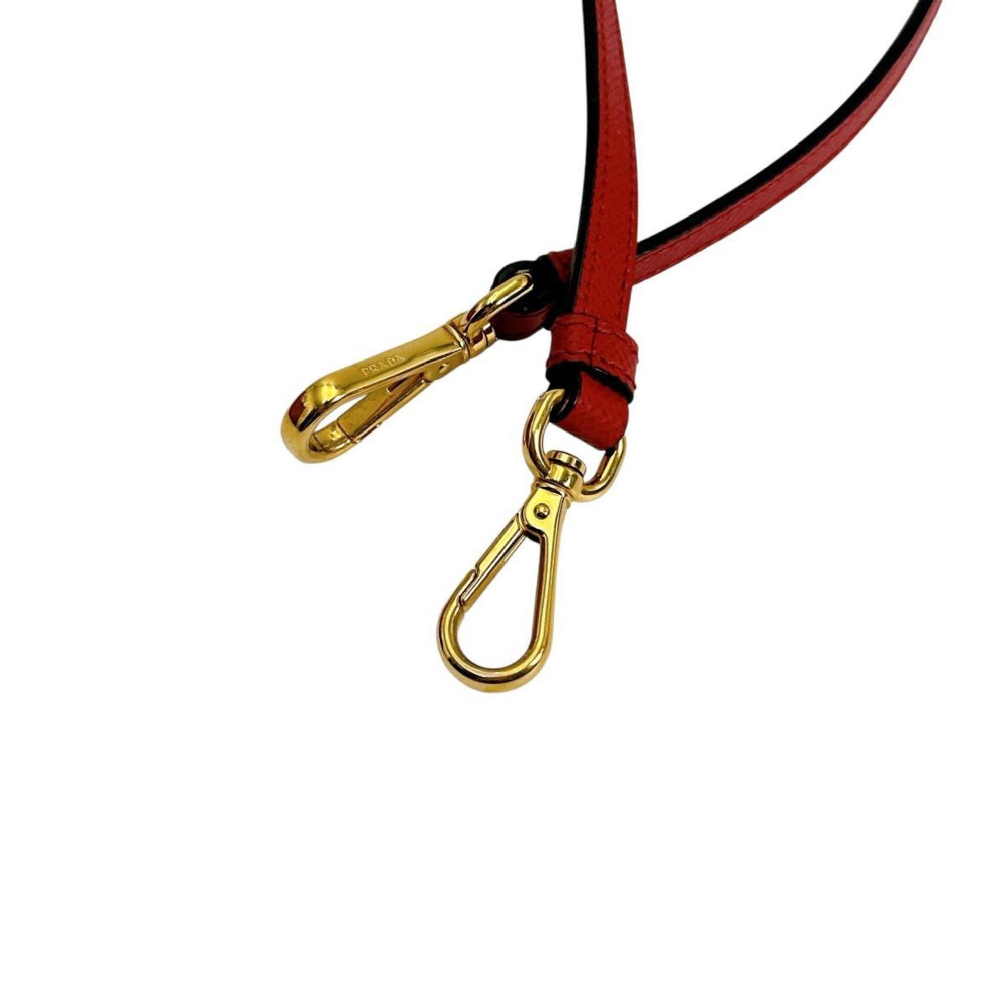 Prada Red Color Leather Handbag Shoulder Bag