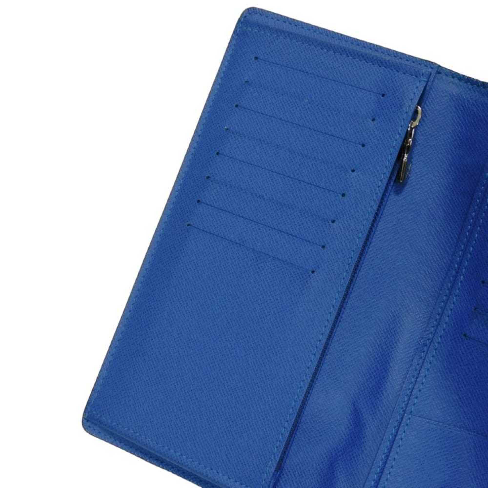 Louis Vuitton Black Blue Noir Taiga Leather Long Wallet