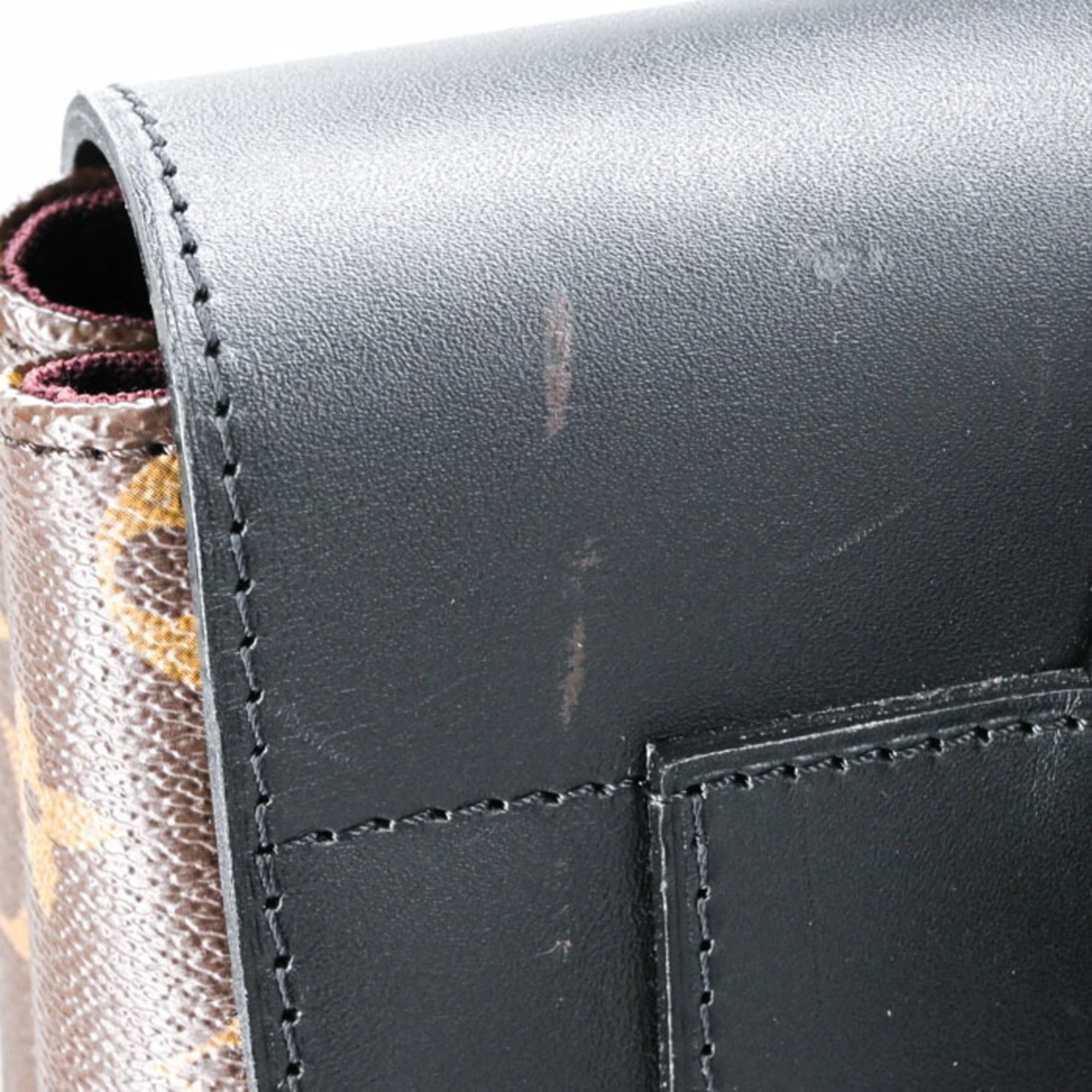 Louis Vuitton Black Brown Monogram Monogram Leather Backpack