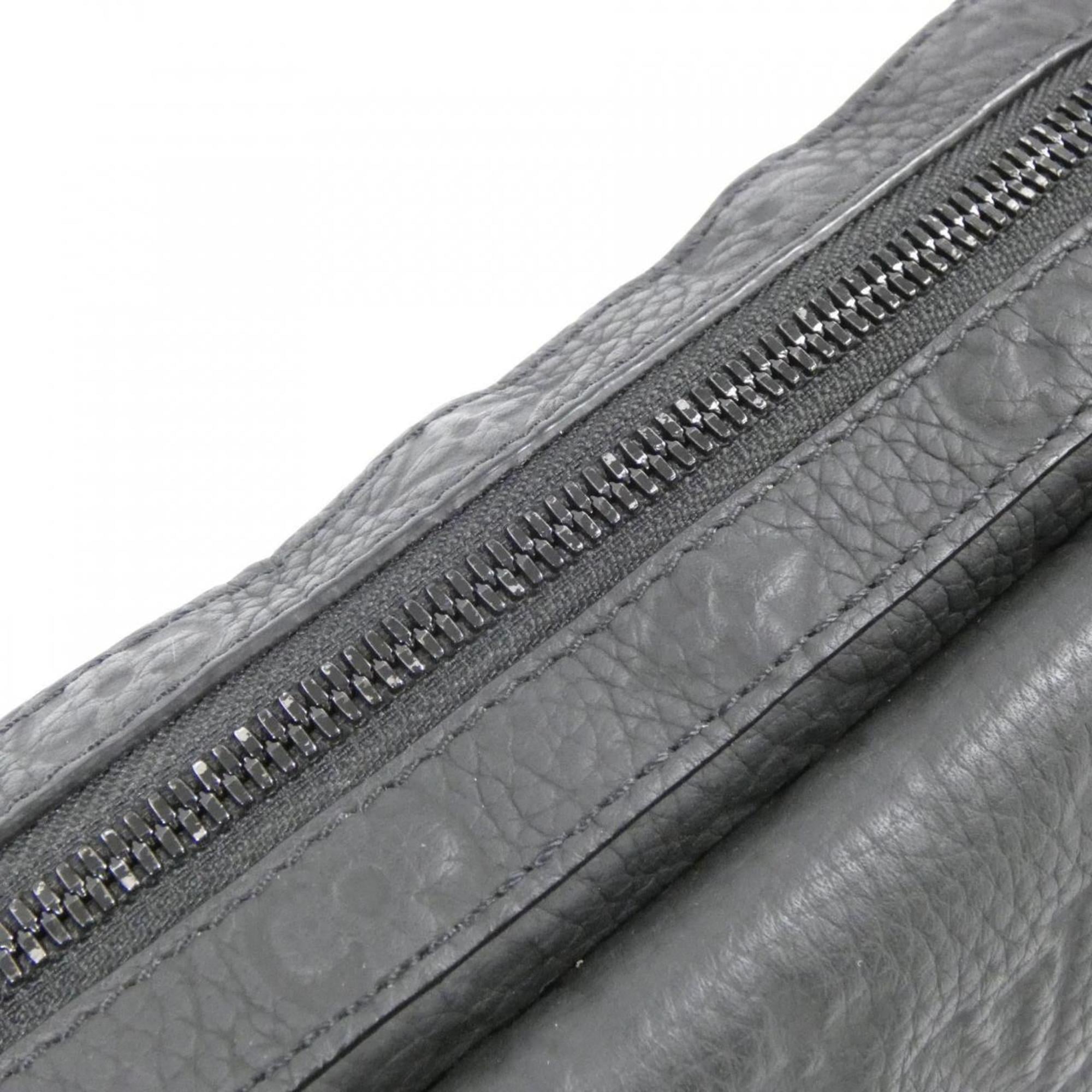 Louis Vuitton Black Leather Messenger Bag Shoulder Bag