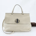 Gucci Bamboo Beige Cream Leather Handbag Shoulder Bag (Pre-Owned)