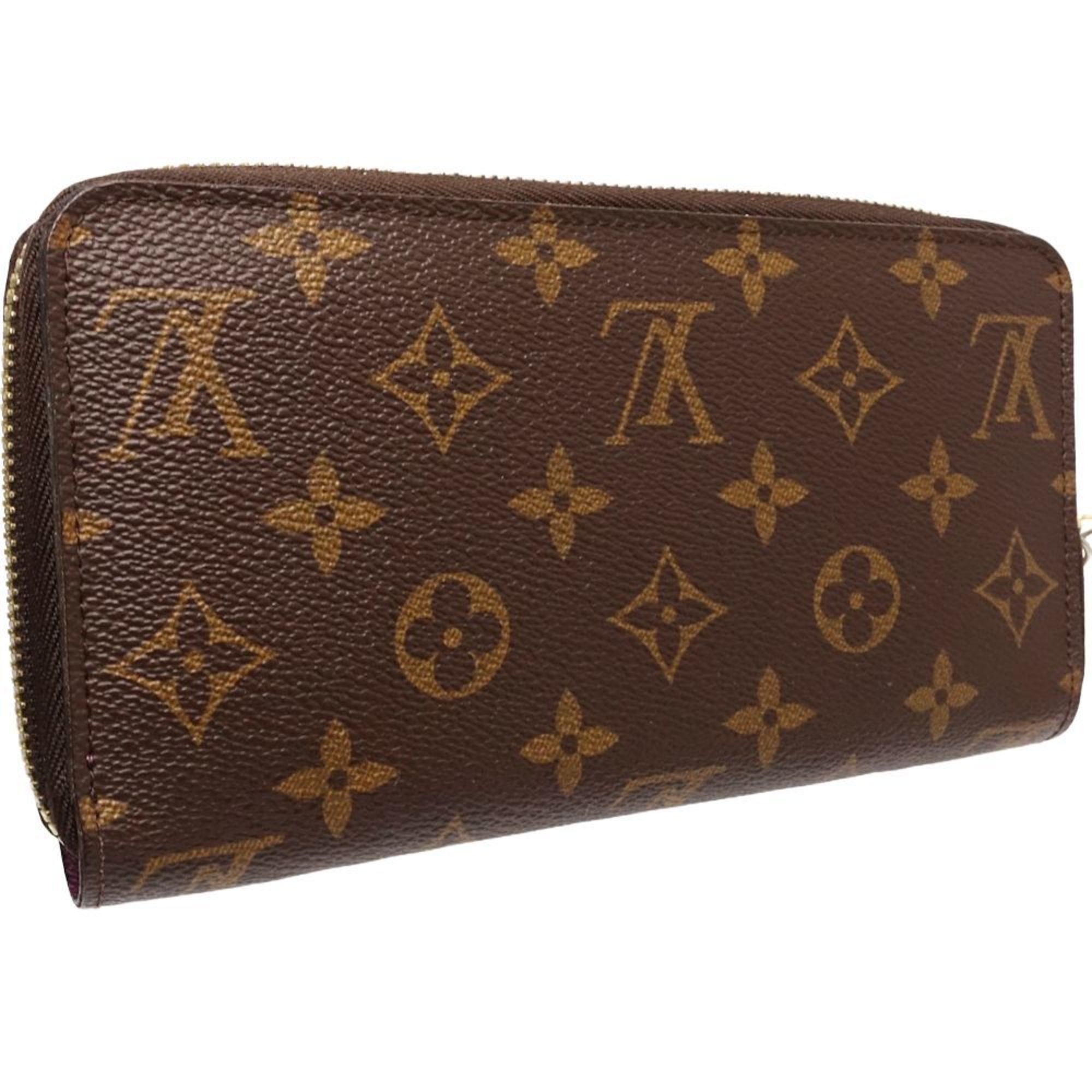 Louis Vuitton Brown Magenta Canvas Long Wallet