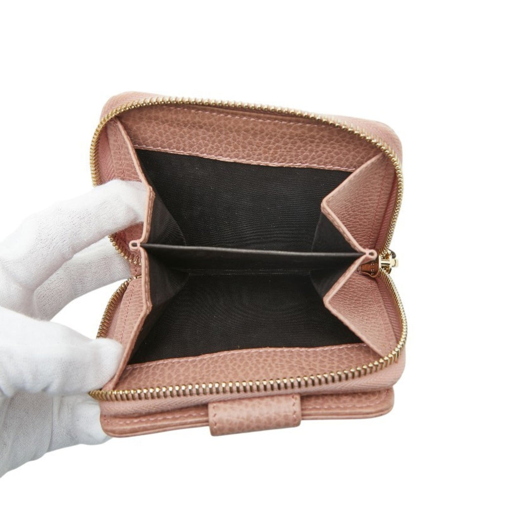 Gucci Beige Pink Canvas Leather Wallet (Bi-Fold) (Pre-Owned)