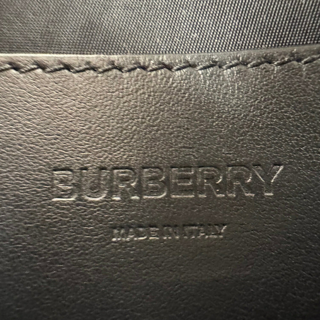 Burberry Metallic Silver Canvas Leather Shoulder Bag Sling Bag