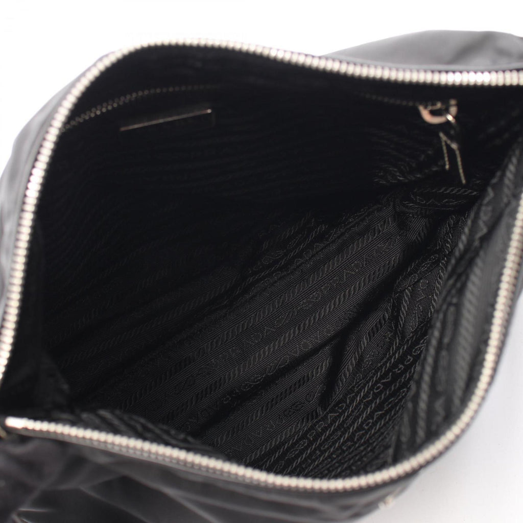 Prada Black Nylon Leather Shoulder Bag