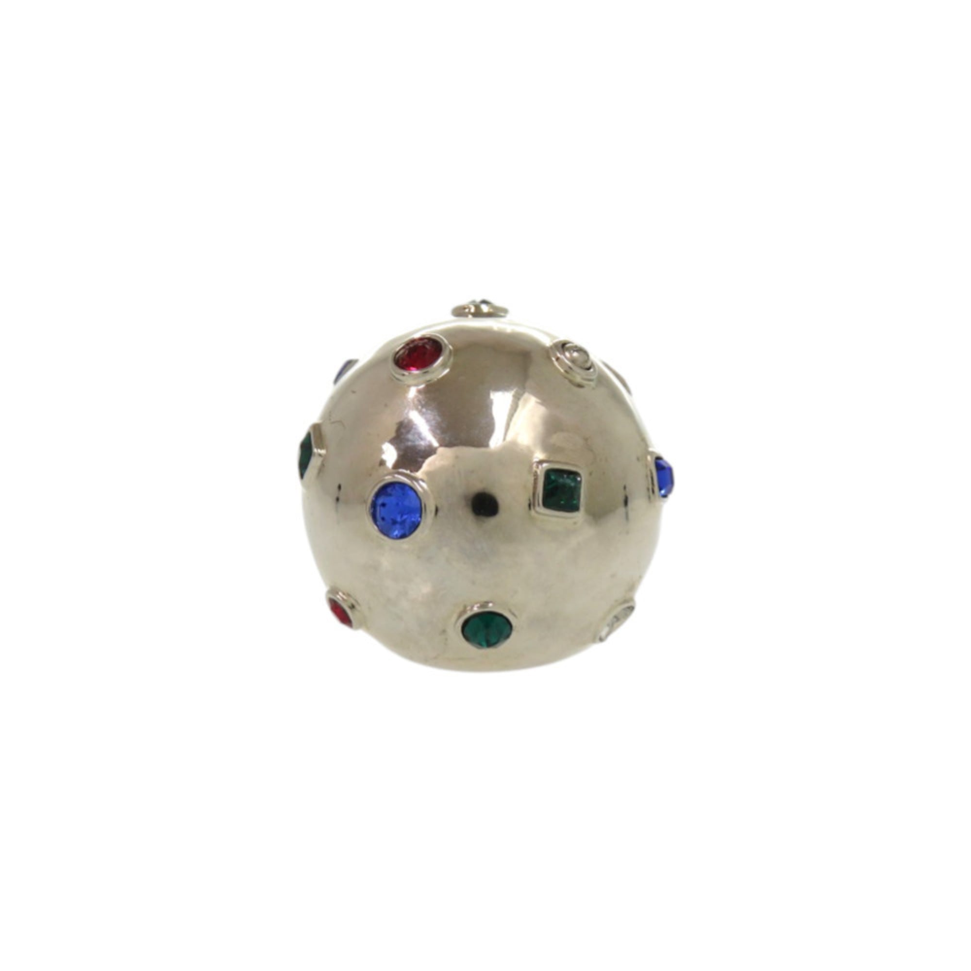 Louis Vuitton Silver Multi-Color Metal Rhinestone Band Ring
