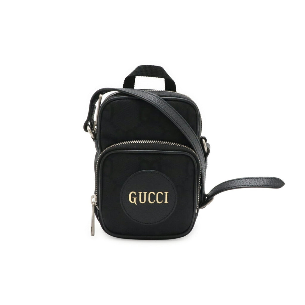 Gucci Black Nylon Canvas Leather Pochette Shoulder Bag (Pre-Owned)