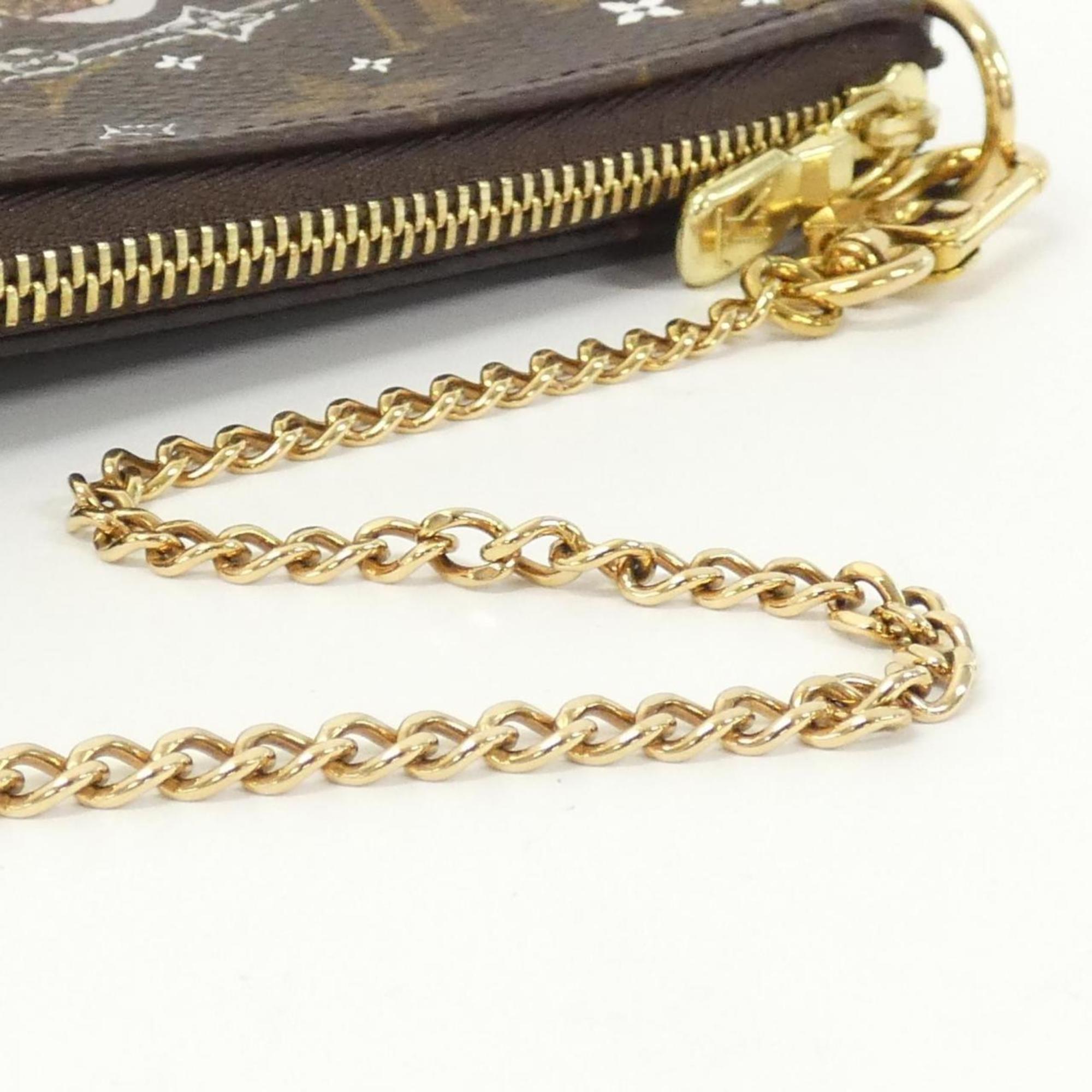 Louis Vuitton Marron Coated Canvas Pochette Pouch