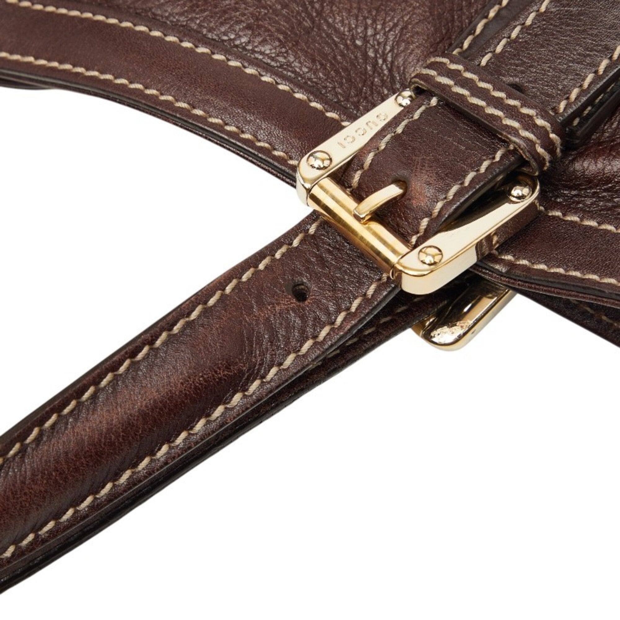 Gucci Brown Leather Shoulder Bag (Pre-Owned)
