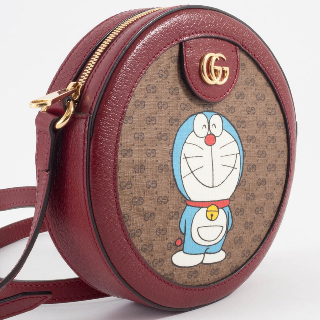 Gucci Beige Red Color Gg Supreme Leather Shoulder Bag (Pre-Owned)