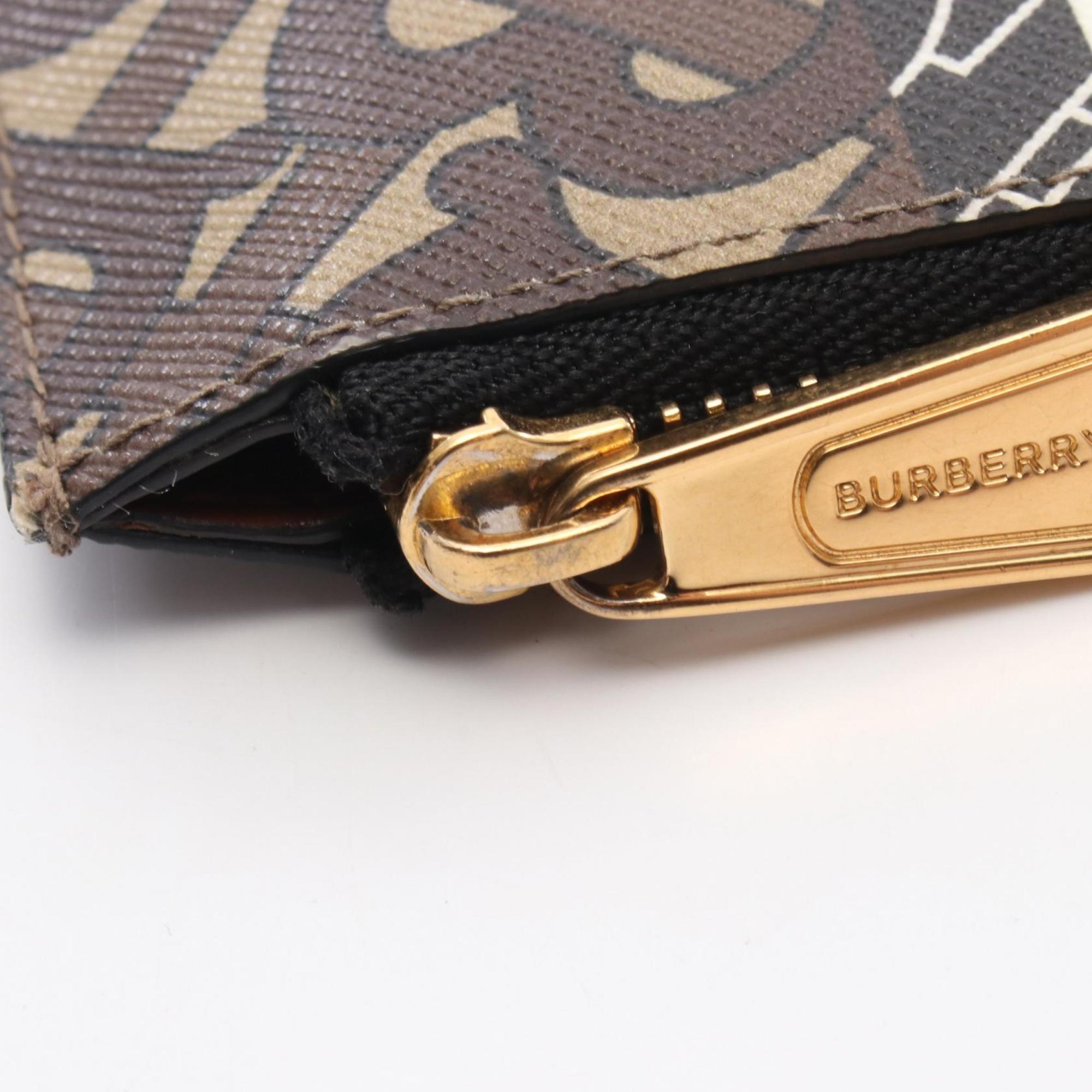Burberry Brown Multi-Color Coated Canvas Coin Purse/Coin Case